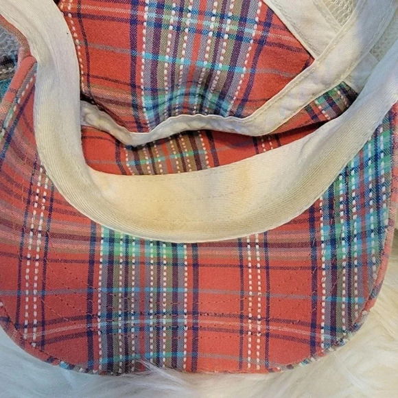 Fashion Plaid Mesh Army Cap Washington State Heart Love Peach Teal Beige OS - Picture 5 of 6